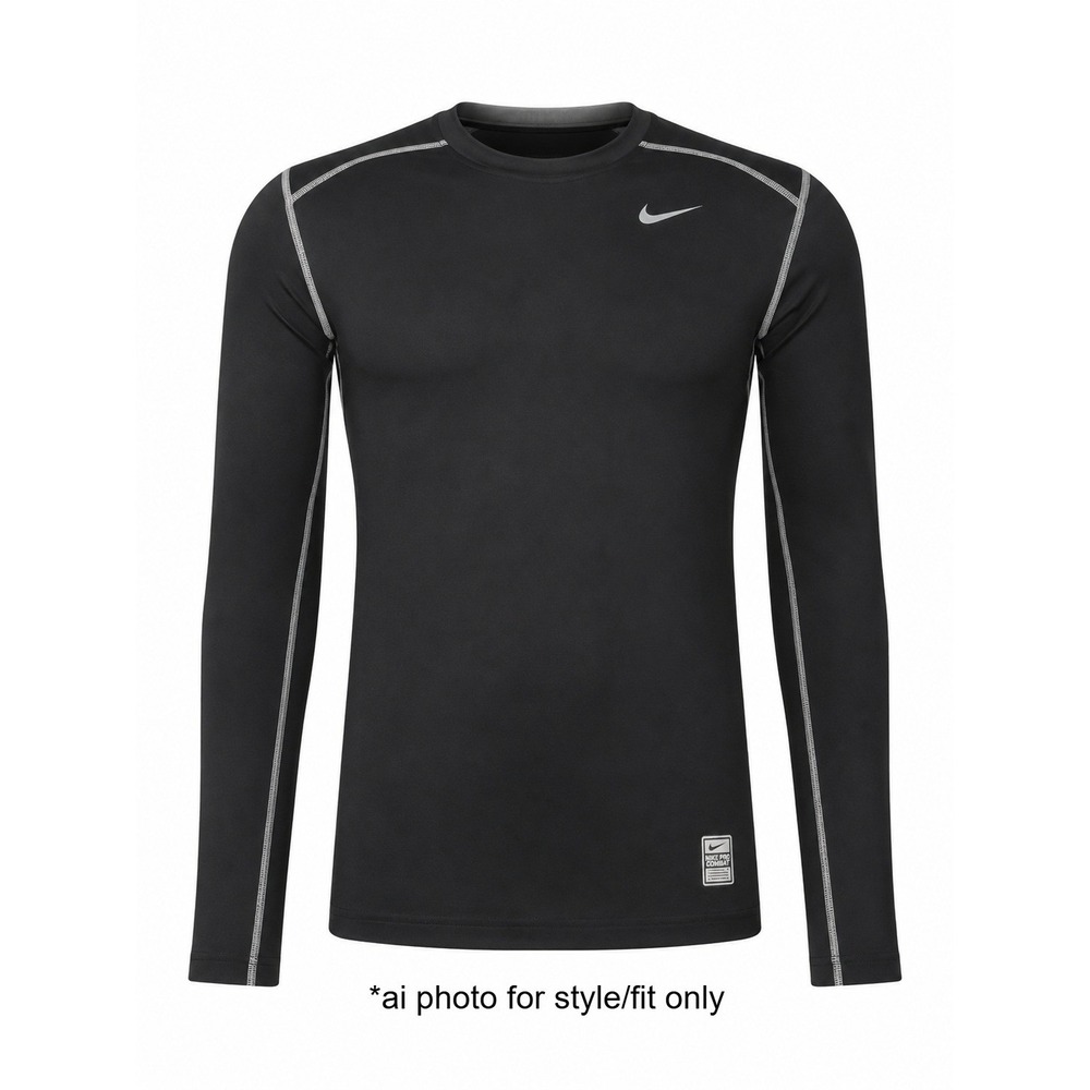 Nike Pro Combat Men's XL Hyperwarm Dri-FIT Fitted Long Sleeve Base Layer Black